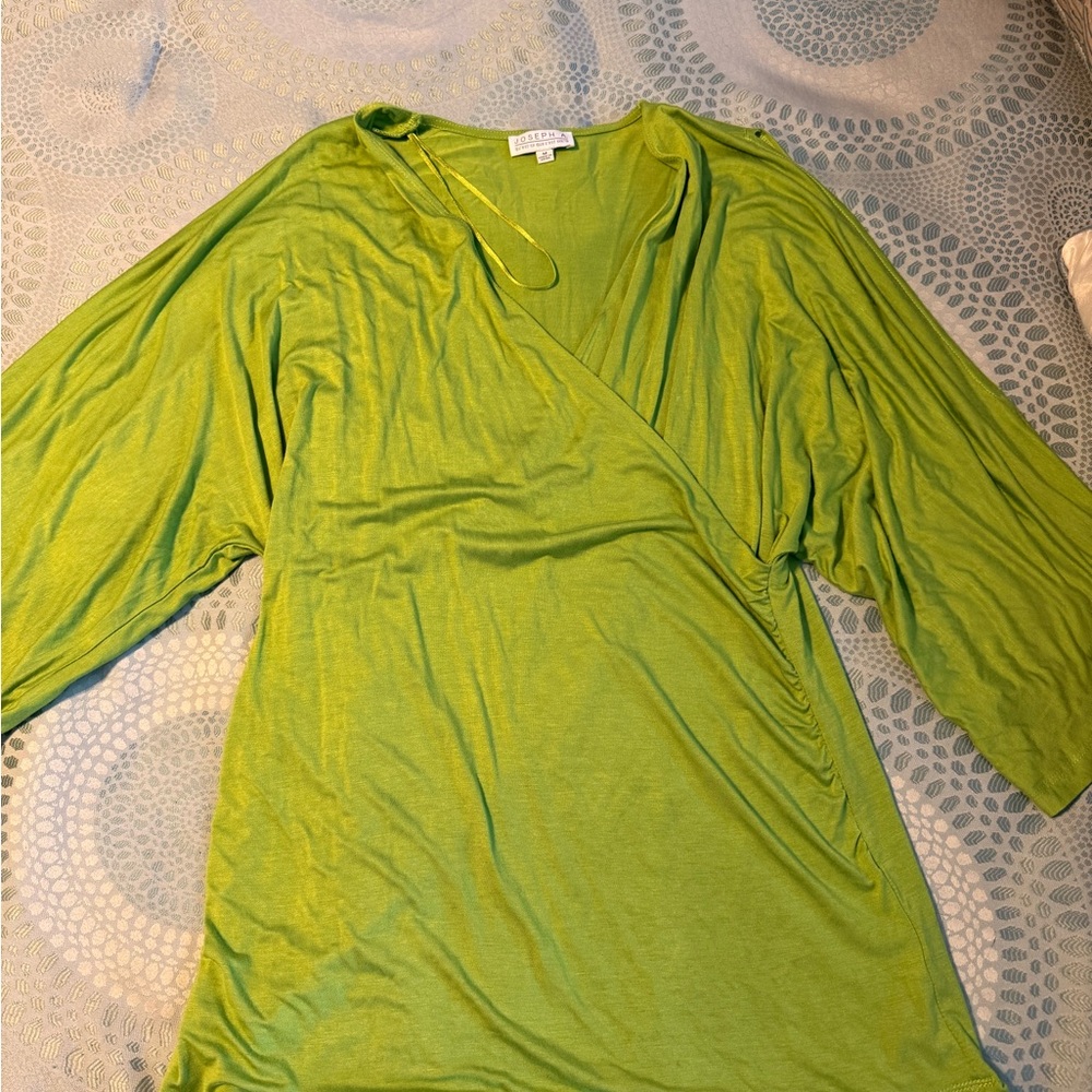 Joseph A Lime Green Wrap Blouse